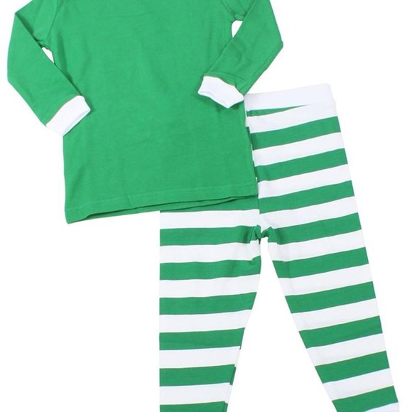 Matching Green Striped Winter Christmas Family Pajamas PJs Mix & Match - Picture 6 of 13